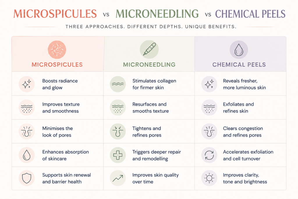 microspicules vs microneedling vs chemical peels